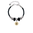 thumbnail image 2 of Delight Jewelry Goldtone Disc 1/2'' Number - 8 - Godmother Celtic Knot Leather Bead Bracelet, 7"+2" Extender, 2 of 4