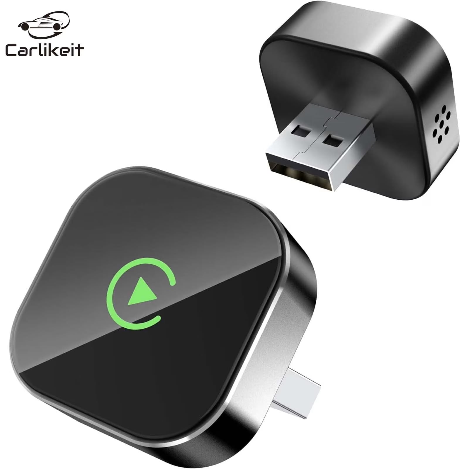 Carlikeit 2025 Wireless CarPlay Adapter for Apple, Upgrade Wired to Wireless, Mini USB-C/Type-C Design, Plug and Play, No Delay Bluetooth+WIFI Stable Connection Car Play for iPhone