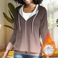 thumbnail image 5 of Womens Lightweight Zip Up Hoodies Gradient Color Hooded Sweatshirt Jacket Fashion Athletic Jackets with Pockets Brown XL, 5 of 8