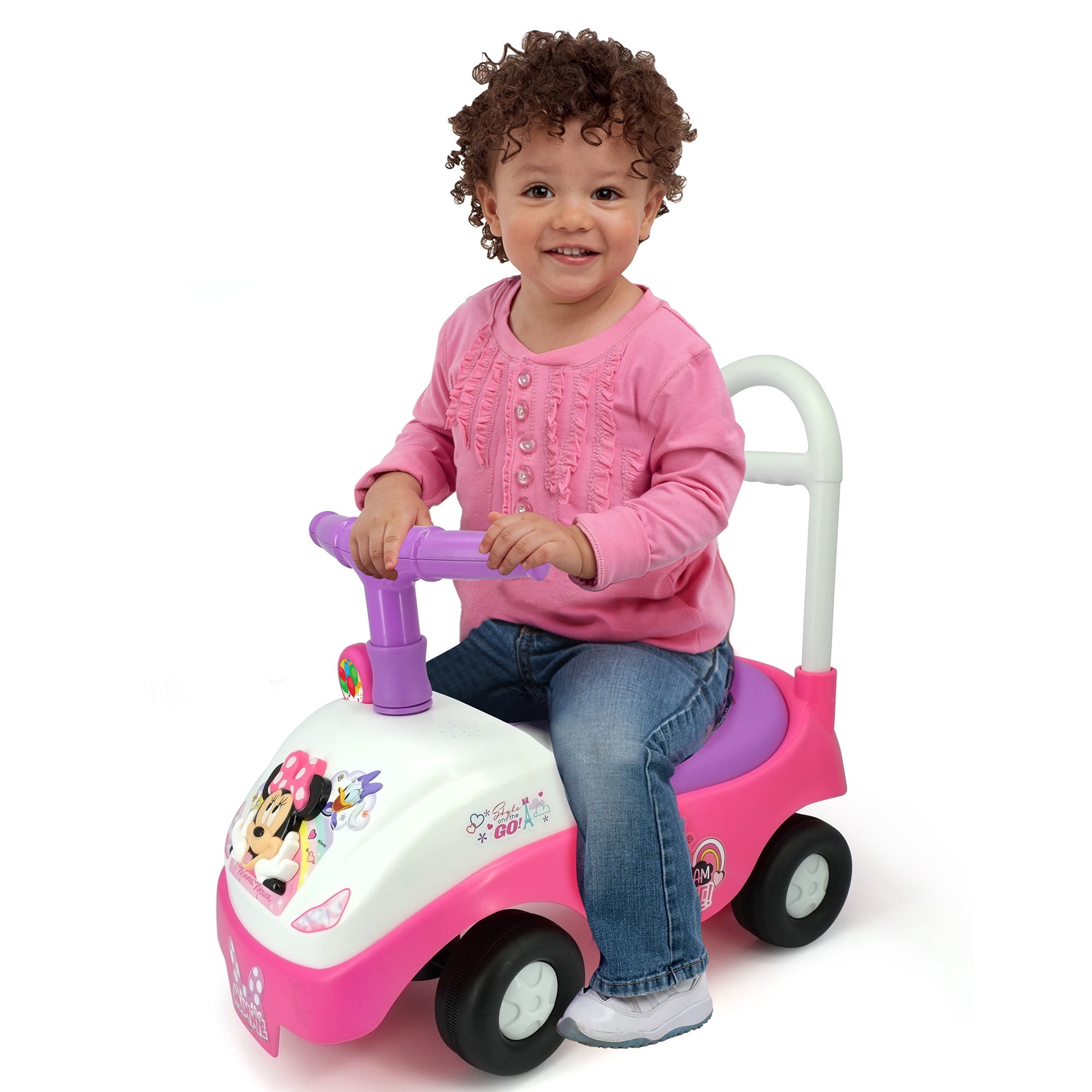 Kiddieland Adorable Kid Push & Pedal Ride-On, Plastic Pink, 19.50 x 9.85 x 18.25 Inches, 4.9 lbs