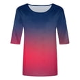 thumbnail image 4 of TOWMUS Elbow-Length Womens Summer Tops Soft Cool Gradient Casual T-shirts Crew Neck Workout Shirt Loose Pullover, 4 of 4