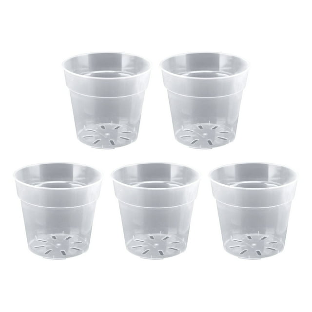 Transparent Nursery Flowerpot 5 Packs Indoor and Outdoor Universal Flowerpots for Garden Use 5/6/7 Inch Size Variation 5PCS