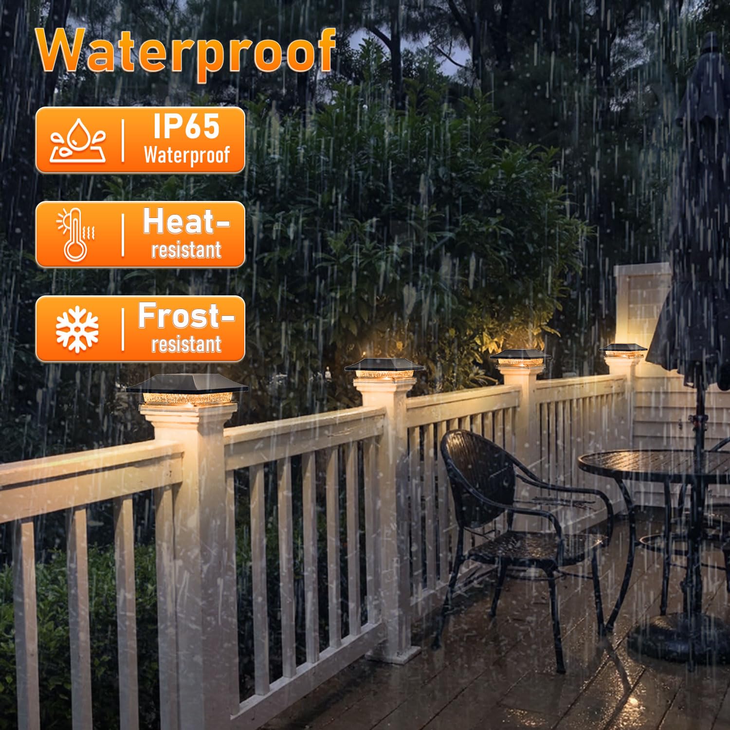 12 Pack Solar Post Cap Lights, Outdoor Fence Solar Powered Cap with 4 Lighting Modes Waterproof Light Decorative for Deck Patio or Garden Decor, Fits 4x4 Wood Vinyl Posts