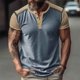 thumbnail image 1 of pstuiky camisetas para hombre, Blusas versátiles de moda con botones, cuello redondo y manga corta para hombre camisas casuales para hombre s, 1 of 9
