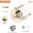 thumbnail image 4 of Wave Style Privacy Bed Bath Door Levers in Satin Nickel Finish Interior Keyless Door Handles Locksets, 4 of 7