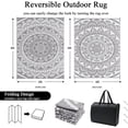 thumbnail image 3 of Yamaziot 6'x9' Outdoor Rugs Patio Rug Reversible Mats RV Waterproof Outdoor Rugs Camping Rugs Plastic Straw Rug Outdoor Area Rug for Patios, Camping, Porch, Balcony, Beach, Deck, Gray, 3 of 8