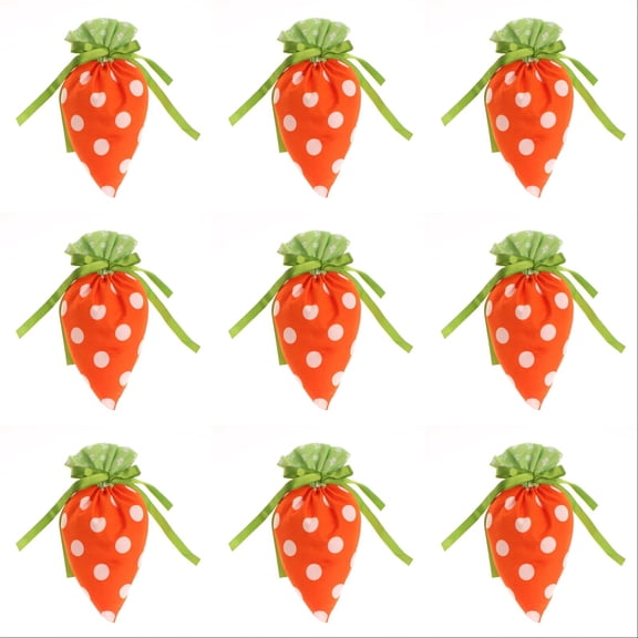 Easter Carrot Shaped Treat Bags Bulk - 10/20/30 Pcs Fabric Drawstring Goodie Bags for Easter Basket Stuffers, Egg Candy, Party Supplies & Kids Gift Bags