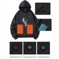 thumbnail image 6 of Kids Heated Hoodies Girls Pullover Winter Warm Graphic Sweatshirts Boys Outdoor Electric 5 Zones Heating Hoodie 11 T, Black, 6 of 7