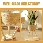 Plant Pot Rack Pots Stand Floor Planter Wicker Flower Stool Kitchen Decorations Corner Frame Wooden