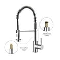 thumbnail image 6 of SkyGenius Single Handle Pull Down Spring Sprayer Kitchen Faucet in Brushed Nickel, 6 of 8