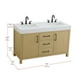 thumbnail image 2 of Elegant Kitchen and Bath 54 inch Double Bathroom Vanity In Honey Brown, 2 of 13