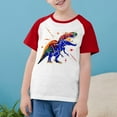 thumbnail image 3 of RXIRUCGD 2025 Vêtements d'Été pour Enfants Tout-Petits Garçons Filles Mode Mignon Col Rond Imprimé Manches Courtes Haut, 3 of 7