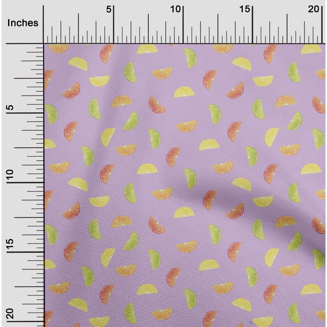 oneOone Cotton Flex Fabric Lemon Slice Vegetable Print Sewing Fabric BTY 40 Inch Wide