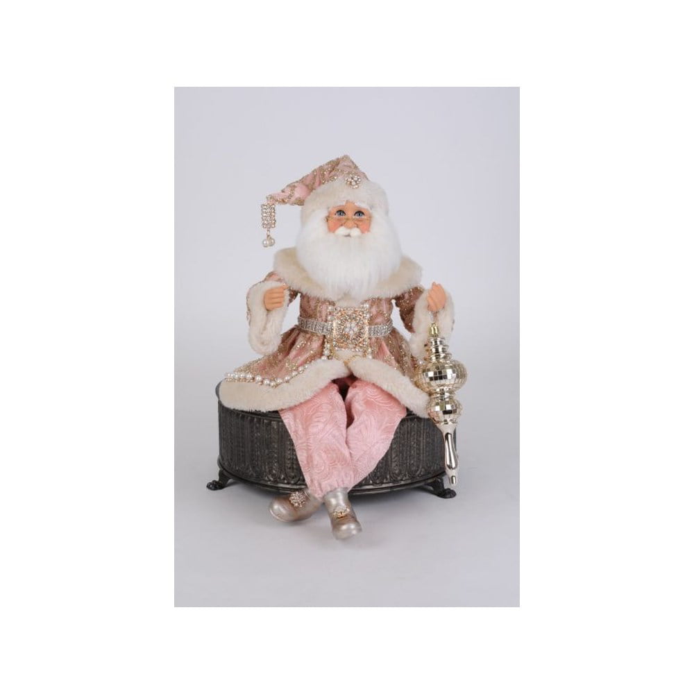 Karen Didion Sparkling Blush Posable Santa Figurine 18 Inches