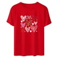 thumbnail image 4 of jsaierl Valentines Day Shirts Women Plus Size Love Heart Graphic Tees Casual Short Sleeve Blouse Round Neck Holiday T-shirt Tops Valentines Day Gifts for Women, 4 of 6