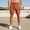Orange, variant on WIZUTIZ Men's Solid Color Button Zipper Fly Elastic Waist Shorts Pockets Summer Casual Loose Fit Breathable Lightweight Fashion Pants