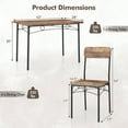 thumbnail image 3 of Costway 5 PCS Industrial Kitchen Dining Room Furniture with Wood Rectangular Table 4 Chairs, 3 of 10