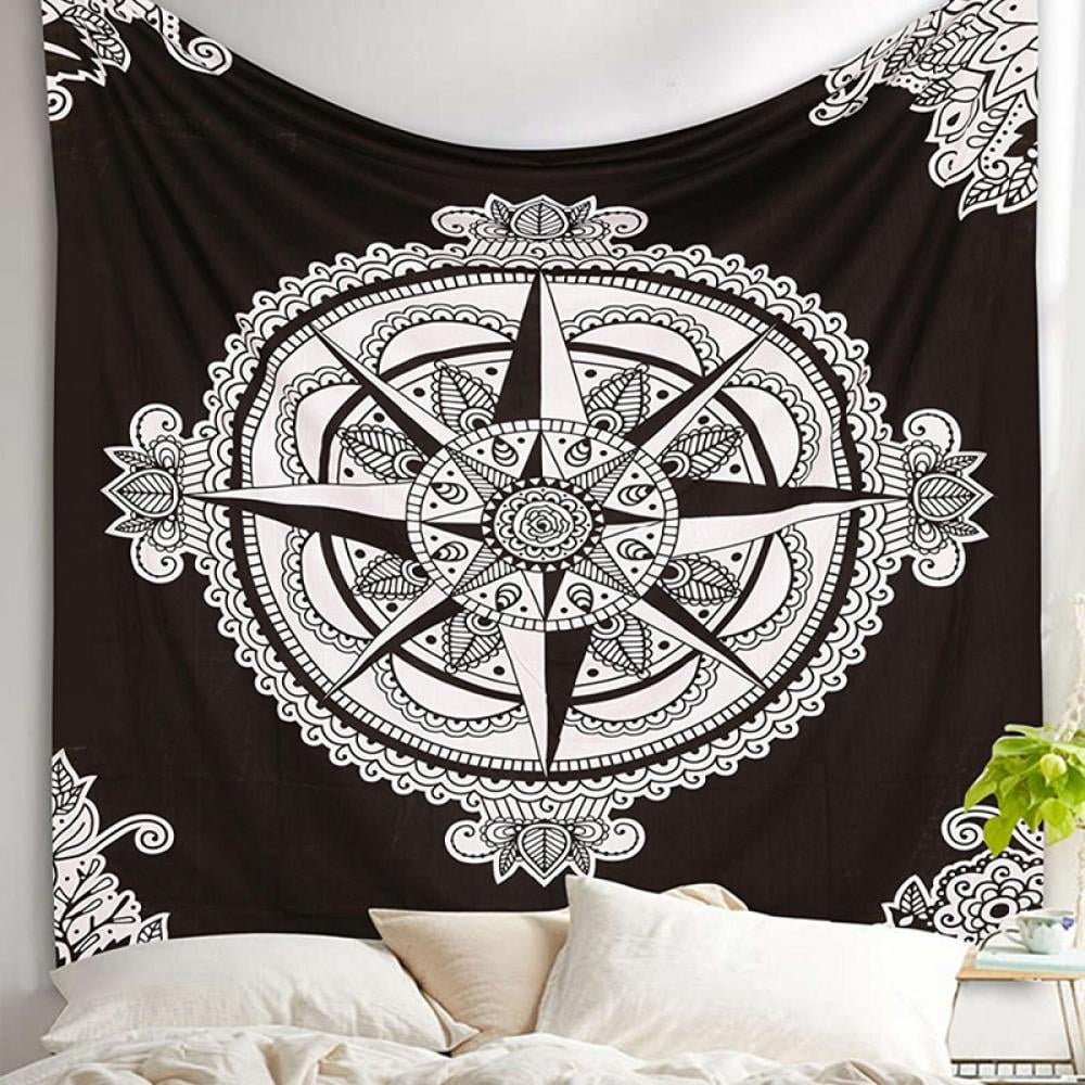 Rimego Tapestry for Bedroom, Mandala Wall Bedroom Aesthetic Las Vegas Wall  Hanging City Painting Tapestrys Home Decor Tapestry Living Room Decoration