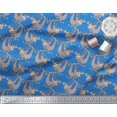 thumbnail image 2 of Soimoi Georgette Viscose Fabric Feather,Branch & Sloth Cartoon Print Sewing Fabric Yard 42 Inch Wide, 2 of 3