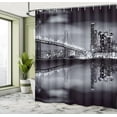 thumbnail image 4 of Movie Theater Shower Curtain, Scratched Film Strips Vintage Movie Frame Pattern Grunge Illustration, Cloth Fabric Bathroom Decor Set with Hooks,  Beige Brown White, 4 of 4