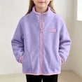 thumbnail image 2 of RYRJJ Toddler Kid Girls Boys Fleece Jackets Lightweight Zip Up Sherpa Fall Winter Coats Long Sleeve Stand Collar Jacket, 2 of 7