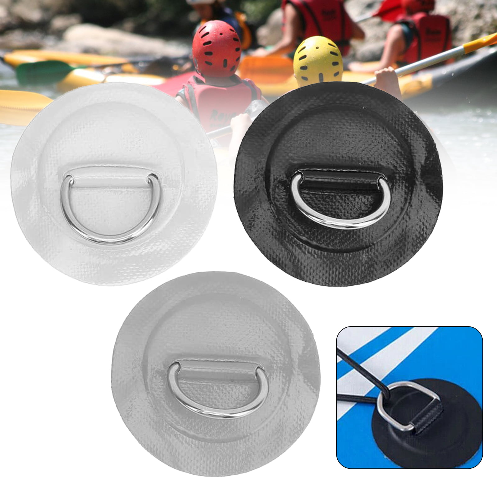 4 Stainless Steel D-ring Pad/Patch 11cm for PVC Inflatable Boat Kayak Dinghy 