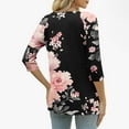 thumbnail image 3 of Tejiojio 3/4 Length Seelve Shirts for Women Casual Printed Crewneck Blouse Loose Fit Summer Top, 3 of 5