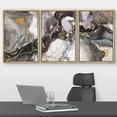 thumbnail image 2 of wall26 Framed Canvas Print Wall Art Set Geometric Pastel Black Gold Smoke Waves Abstract Shapes Illustrations Modern Art Decorative Boho Colorful for Living Room, Bedroom, Office - 16"x24"x, 2 of 5