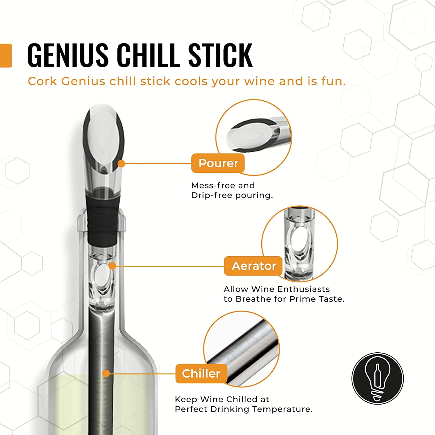 NEW Corkcicle Pour Chill and Pour your Red and White Wine For Perfect Wine