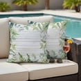 thumbnail image 4 of Eucalyptus Leaves Outdoor Waterproof Pillow Covers, Summer Pastoral Botanical Gray Wooden Decorative Square Throw Pillowcase Sofa Cushion Sham for Patio/Couch/Chair, 18"x18" 2 Pack, 4 of 8
