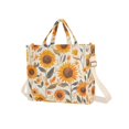 thumbnail image 7 of FORMRS Womens Corduroy Tote Bag Crossbody Shoulder Handbag with Pocket, Watercolor Sunflowers and Leaves, 7 of 7