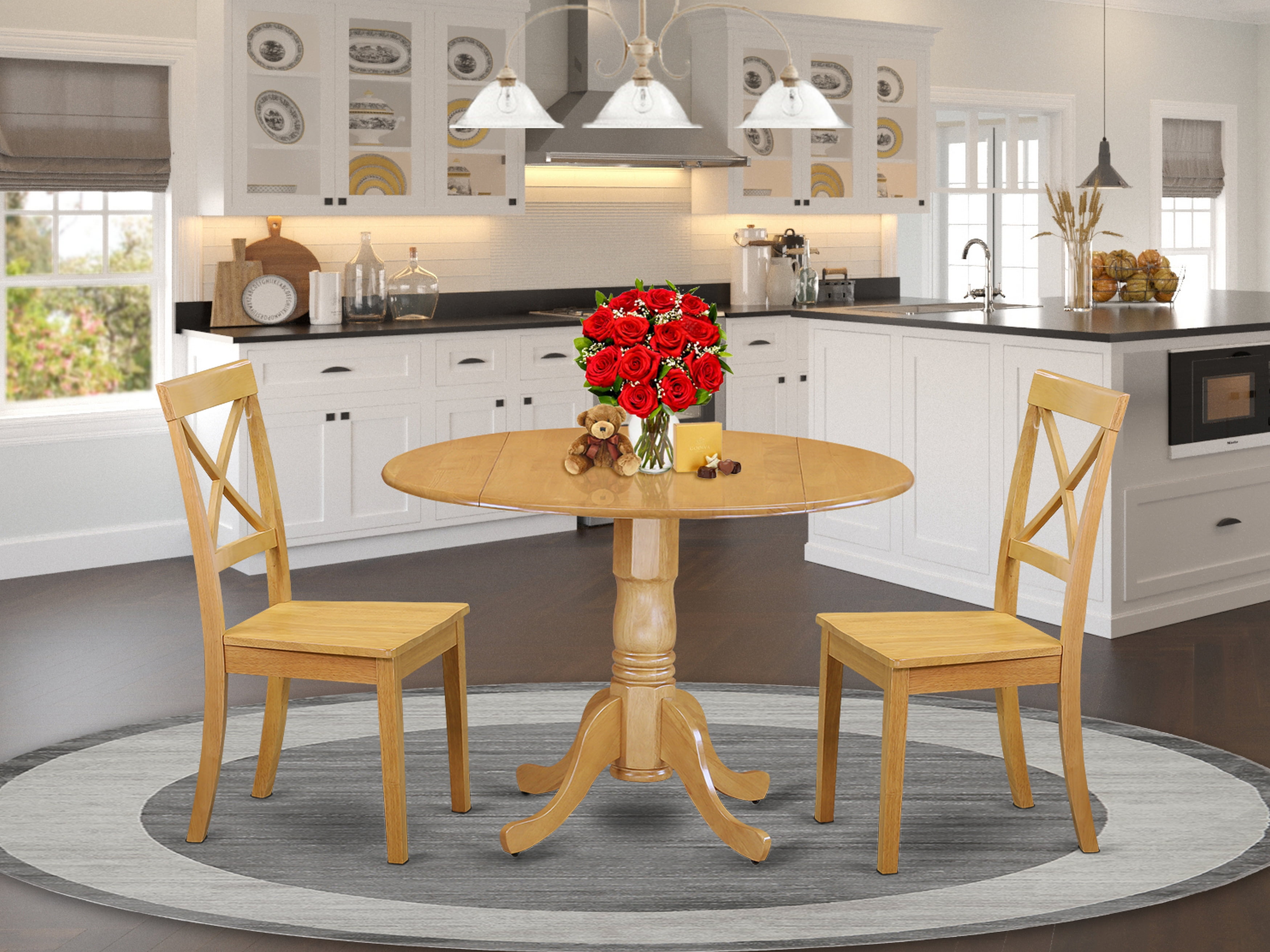 Details about   Kitchen Dining Set Compact Bistro Pub 2 Chairs Coated Iron Pipes and Table Top 