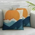 thumbnail image 3 of GOSMITH  Boho Pillow Covers, Moon Sun Throw Pillow Cover, Boho Sun Moon Blue Mountains Decorative Pillowcase Throw Pillow Cover, Boho Sun Moon Dorm Bed Room Home Decor  Pillow Case, 3 of 5