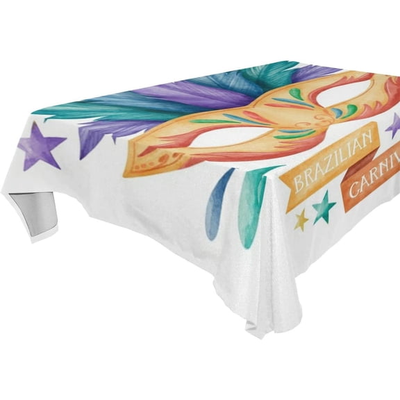SKYSONIC Mardi Gras Rectangle Tablecloth Spill-Proof Polyester Table Cloth Table Cover for Kitchen Dining Picnic Holiday Party Decoration,60x120 Inch