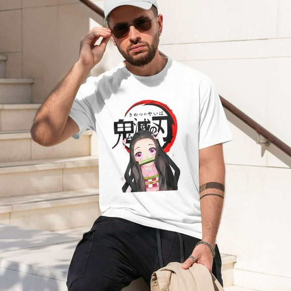 Demon Slayer Shirt Mens Shirts Anime Print T-Shirts Cosplay Shirts Fashion Casual Shirt -Small
