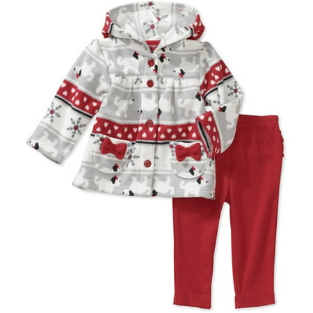 Child of Mine Carters Newborn Girls' 2-Piece Nordic Fleece Hoodie and Pant Set