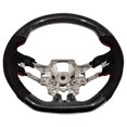 thumbnail image 1 of Volant Compatible avec Ford Mustang 2015-2017, Style V1 CF, Roue de Direction avec Couture Rouge en Suède Synthétique par IKON MOTORSPORTS, 2016, 1 of 4