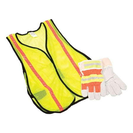 

Safety Works Reflective Fabric Safety Vest with Reflective Stripe Yellow L 1 pk