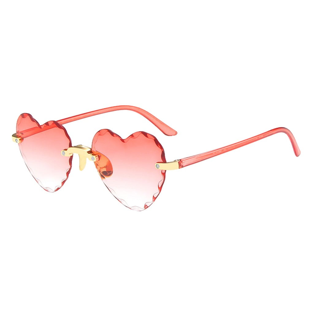 Penkiiy Heart Shaped Sunglasses Bulk, Colorful Rimless Fun Heart