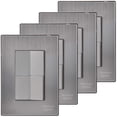 thumbnail image 1 of Placas con Interruptores Inoxium1A1ESilver 4Pzas Apagador/Apagador Escalera 125-250VCA 10A 50/60Hz Plateado Acero Inoxid, 1 of 1