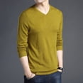 thumbnail image 5 of Suéter de punto de otoño para hombre, ropa interior de manga larga de lana fina, camisa de punto informal, 5 of 5