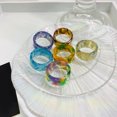 thumbnail image 1 of Cheers Bague de Doigt Colorée Réglable Petite Épaisse Ouverte en Résine en Forme de C pour Fête, 1 of 2