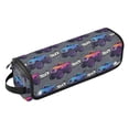 thumbnail image 2 of Hair Tool Organizer Bag with Heat Resistant Mat Removable Travel Storage Case for Hot Air Brushes Curling Irons Cartoon Truck Pattern, 2 of 8