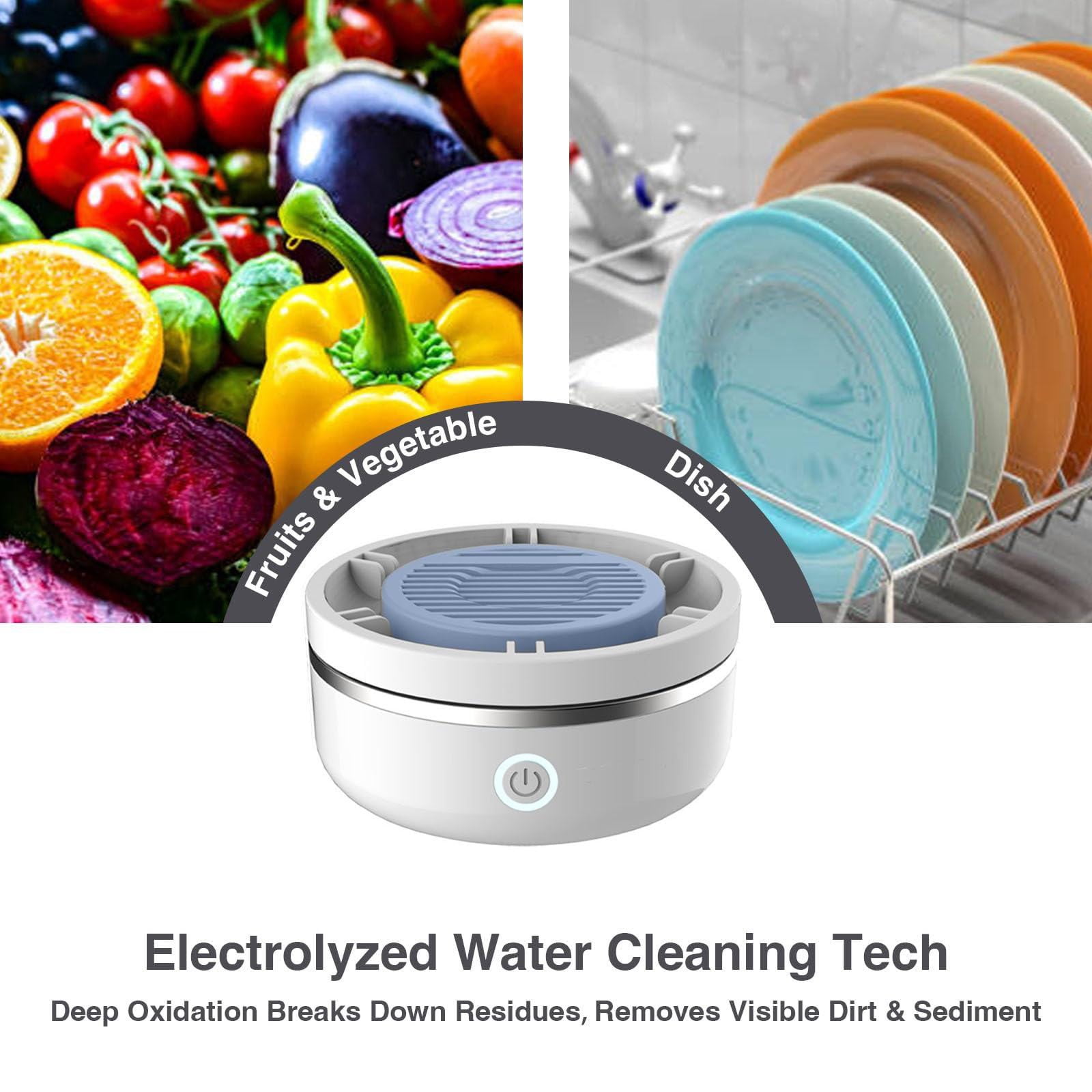Kitchen Cleaner Spray,Fruit Vegetable Washing Machine, Portable Ultrasonic Produce Cleaner, Usb Rechargeable Fruit Veggie Washer For Home Kitchen Outdoor