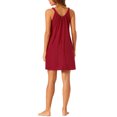 thumbnail image 3 of INSPIRE CHIC Women's Nightgown Sleeveless Sleepwear Elastic Wide Strap Sleep Shirt Short Nightshirt L Wine Red, 3 of 5