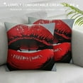 thumbnail image 3 of PRATYUS Love Kiss Throw Pillow Covers Beauty Sexy Lips with Heart Shape Paint Pillow Cushion Cases Square Pillowcases for Sofa Couch Bedroom Living Room Car White, 3 of 5