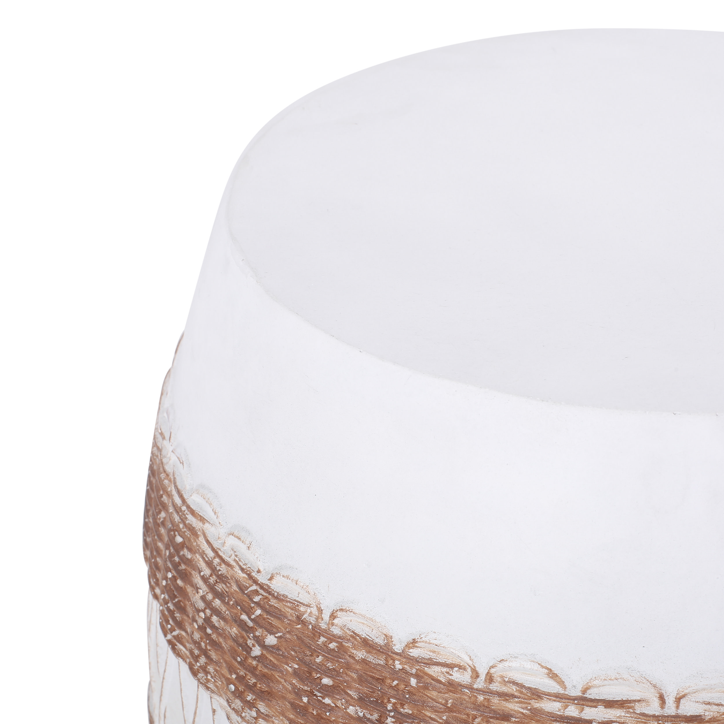 Durette Lightweight Concrete Outdoor Side Table, White and Brown - image 5 of 6
