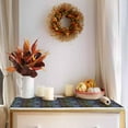 thumbnail image 2 of Boho Blue Flowers Table Runner-Cotton Linen- 36 Inch Holiday Dresser Scarves, Ethnic Original Tribal Style Damask Tablerunner for Kitchen Coffee/Dining Bedroom Living Room Dinner Scarf Décor 13x36, 2 of 7