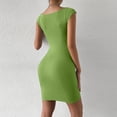 thumbnail image 6 of ClodeEU Women's Sleeveless Bodycon Mini Dress,Basic Solid Slim Fit Dress Green,Women's Plus L, 6 of 8