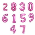 thumbnail image 1 of 10pcs Digital Balloons 0-9 Large Size Digital Balloons Birthday Party Decorations Wedding Room Decorative Balloons Beautiful Aluminium Film Number Balloons for Birthday Wedding Decors Pink, 1 of 9